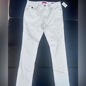 Guess Cream Medium Rise Skinny Scotch Fit Jeans